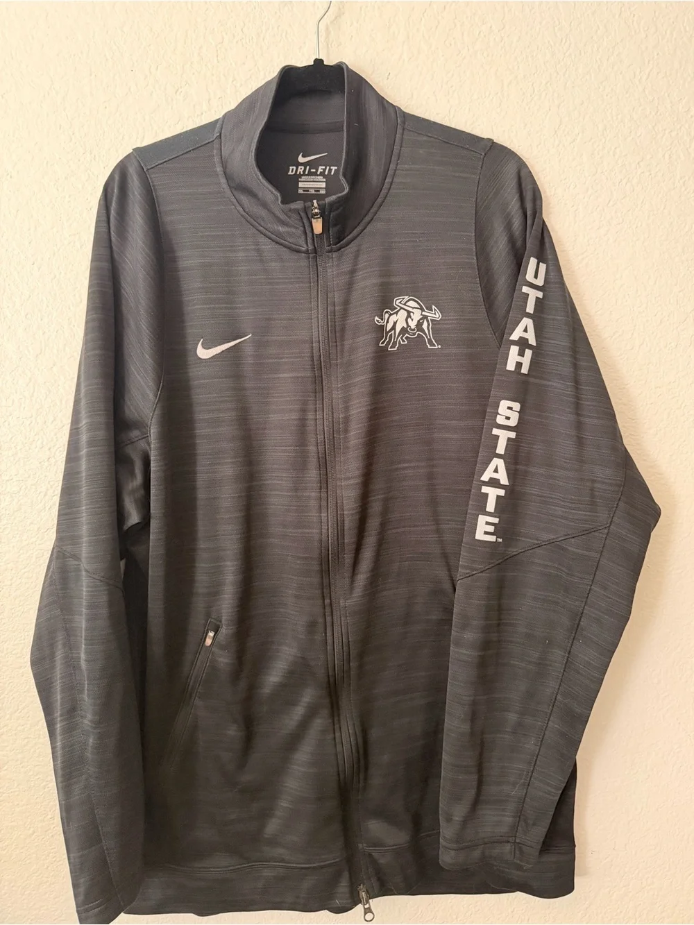Nike Men's Black Utah State Dri-FIT Full-Zip Performance Jacket